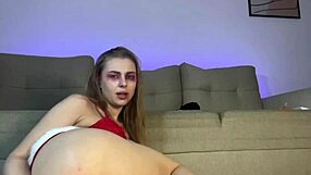 Homemade close-up anal double penetration with huge dildo stretches big ass wide