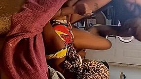 African American Milf gets fucked hard then dragged to gloryhole for ebony blowjob action