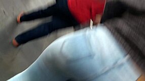 Check out that big ass latina teen in tight jeans voyeur style