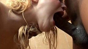 White teen's tight asshole gaped wide by massive black cock