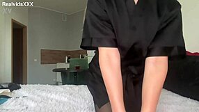 nipples clamped tight, ball gag stuffed while i tease shaved pussy close up