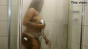 bbw ebony hides massive squirt burst in shower