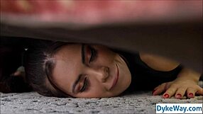 Lesbian customer licks and fucks stuck barista's wet pussy hard