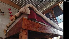 dude check this latina immigrant no panties upskirt fixing bed hidden cam clueless roommate 😏🔥