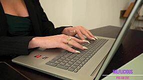 working from home gets distracting with busty redhead stepmom jessica aaren around the house