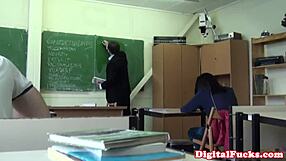 Taissia Shanti's petite pussy gets licked and pounded hard in classroom!