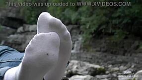 goddess socks hide tempting beautiful feet closeup