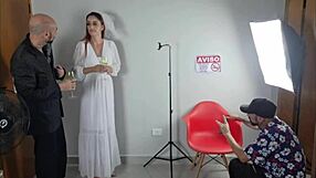 Hot Bride Cuckolds Husband with Photographer Oral Facial Lingerie Heels Stockings