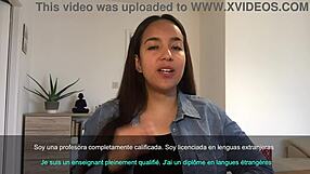 carolina buitrago teases with her cute face and glasses, begging for that hot facial cumshot load