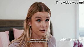 Stepdaughter's fingering accident turns couch cuddle into lesbian frenzy