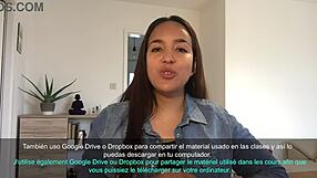 carolina buitrago teases with her cute face and glasses, begging for that hot facial cumshot load