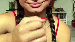 hey check out tranny cutie jerking and sucking wellington prado's huge cock till he explodes