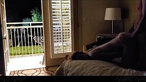 damn this young slut gets pounded rough in motel door wide open