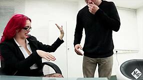 naughty secretary jasmine james chokes coworker with sloppy deepthroat titfuck!