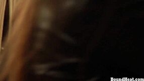 I watch two bound lesbian slaves bent over taking huge strapon doggystyle