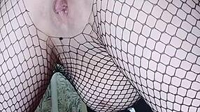 hot babe toys hairy pussy then anal insertion tease