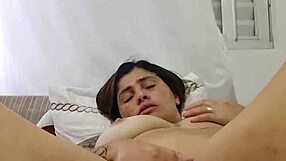 My lover's armpit fetish makes him cum watching me like this