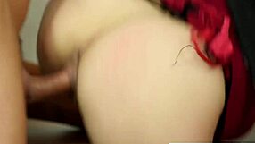 Stockinged Redhead Babes Piss and Swap Cum in Doggystyle Group