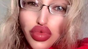 Huge Russian Glasses Lipstick Fetish