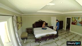 oh man my slutty nanny's beggin ta keep her job suckin my fat cock deep!!