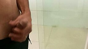 Skinny solo masturbates big cock to massive cumshot