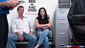 security guard's hard cock punishes sexy big tit milf shoplifter deepthroat rough