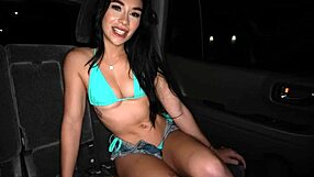 Wow! Hitchhiking slut bent over doggystyle on monster fat cock with facial cumshot and tight pussy riding!
