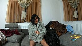 MilfyCalla masturbates in fur coats shiny clothes long jackets