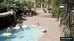 oh man my slutty nanny's beggin ta keep her job suckin my fat cock deep!!