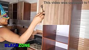 i grabbed stepmom's curvy ebony ass and fucked her hard from behind in kitchen