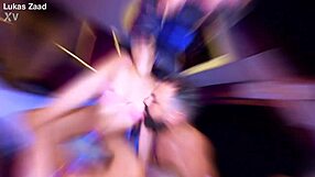 Skinny teen's shaved pussy creampied doggystyle after panties pulled aside quickie fuck