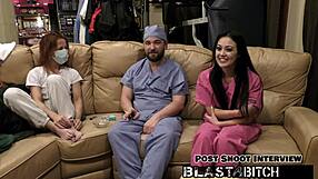 Blaire Celeste Sucks Two Cocks Backstage Then Gets Face Fucked And Cum Blasted Nurse POV 😈💦