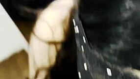 chubby wife slut rides cock in fishnets and tight skirt