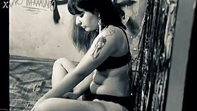 Tickling small bare feet leads to lesbian femdom choking and toe sucking submission