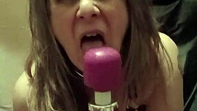 i'm the french housewife slave bent over in leather harness vibing huge dildos outdoors