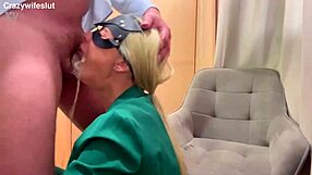 Dirty secretary crazywifeslut sniffs boss panties then gets rough facefucked with puke