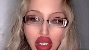 Huge Russian Glasses Lipstick Fetish