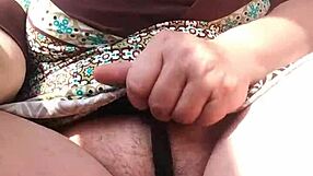 girl hops in truck flashing close-up pussy grope and spread