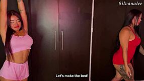 watching porn makes these hot latina stepsisters scissor and lick juicy pussies wet?