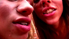 Blonde Brunette Lesbians Lick Shaved Pussies Fingering to Orgasm