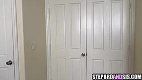 oh man threesome with these hot not-sister not-brother teens blowjob and fucking all around