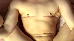 Ftm Kai Stares Intensely While Cumming Hard