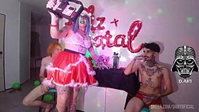 what if brazilian pornstars with tattoos ditched christmas for bareback monster cock gay action?