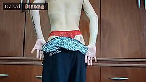 Rabuda Surprises Macho with Side-Panty Doggystyle Ménage Lick