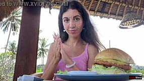 i crave waiter's hot cum drenching my face while dining in public cafe