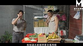 Newlywed Wife Cheats in Toilet Bent Over Vegetable Stall Owner's Big Cock Doggystyle