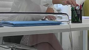 Sultry Milf Secretary Nina Flaunts Big Tits in Lingerie Heels