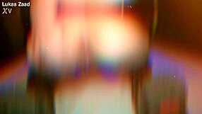 Skinny teen's shaved pussy creampied doggystyle after panties pulled aside quickie fuck