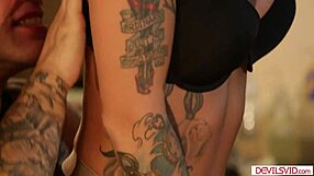 yo tattooed babe totally gets pounded by the shop owner huh