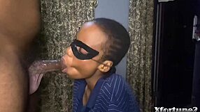 Skinny stepsister deepthroats cock proving her blowjob skills